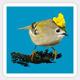 Goldcrest + Freesia Sticker